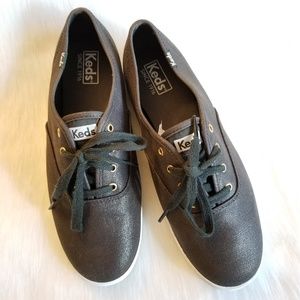 KEDS | Metallic Olive Green Sneakers